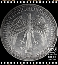 Km 126.1 Alemanha. Republica Federal 5 Mark 1969 F XFC Prata # 375º Aniversário - Morte de Gerhard Mercator © - comprar online