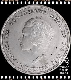 Km 857 Dinamarca 10 Kroner ND(1968)(h) C;S XFC Prata # Casamento da princesa Benedikte ©