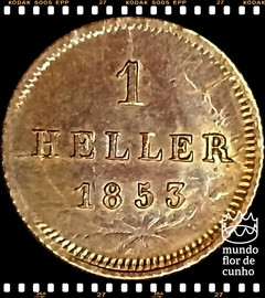 Km 796 Bavaria (Estado Alemão) 1 Heller 1853 S/FC # Possui marcas de quebra de cunho e de dupla batida - Muito escassa © - comprar online
