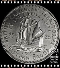 Km 6 Estados do Caribe Oriental 25 Cents 1965 FC # Elizabeth II ©