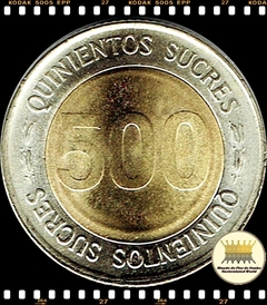 Km 102 Equador 500 Sucres ND (1977) XFC Bimetálica # 70º Aniversário do Banco Central - Isidro Ayora ® - comprar online