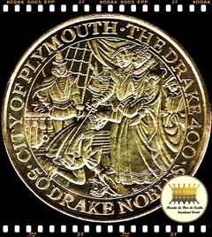 Ficha Grã Bretanha - Plymouth 50 Drake Nobles Validade 30/09/1980 XFC # Aniversário 400 Anos de Francis Drake # Moeda de Emissão Local