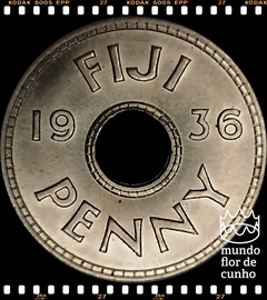 Km 6 Fiji, Ilhas 1 Penny 1936 XFC Muito Escassa ©