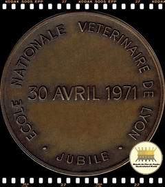 França # Medalha Comemorativa do Jubileu da Escola Nacional de Veterinária de Lyon 30/04/1971 # Professor Armand Tapernoux ® - comprar online