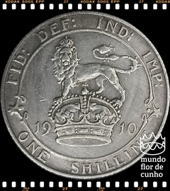 Km 800 Grã Bretanha 1 Shilling 1910 BC Prata Escassa ©