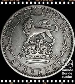 Km 815a.2 Grã Bretanha 6 Pence 1925 BC Prata ©