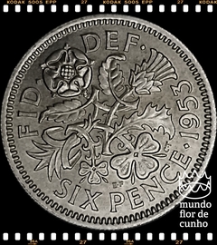 Km 889 Grã Bretanha 6 Pence 1953 XFC ©