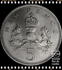 Km 911 Grã Bretanha 5 New Penny 1968 XFC # Primeiras Moedas da Mudança para o Sistema Decimal ©