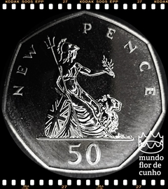 Km 913 Grã Bretanha 50 New Pence 1971 XFC Proof ©