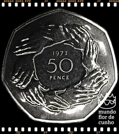 Km 918 Grã Bretanha 50 Pence 1973 XFC Proof # Entrada na Comunidade Econômica Europeia ©