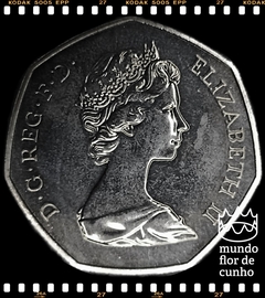 Km 918 Grã Bretanha 50 Pence 1973 XFC Proof # Entrada na Comunidade Econômica Europeia © - comprar online