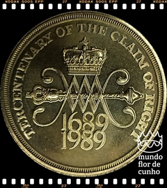 Km 961 Grã Bretanha 2 Pounds ND(1989) XFC Muito Escassa # 300° Aniversário da Reinvindicação de Direito ©