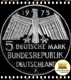 Km 142.1 Alemanha. Republica Federal 5 Mark 1975 F XFC Proof Prata # Ano Europeu de Proteção dos Patrimônios Históricos © - comprar online