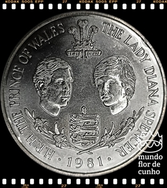 Km 36 Guernsey, Bailiado 25 Pence 1981 XFC # Casamento do Príncipe Charles e Lady Diana Spencer ©
