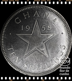 Km 7 Gana 10 Shilling 1958 XFC Proof Prata Escassa # Kwane Nkrumah ©