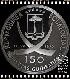 Km 16 Guiné Equatorial 150 Pesetas Guineanas 1970 XFC Proof Prata Muito Escassa # 100º aniversário de Roma como capital © - comprar online