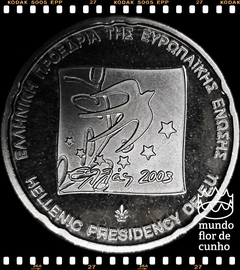 Km 208 Grécia 10 Euro 2003 XFC Proof Prata # Presidência da Grécia da Comunidade Européia ©