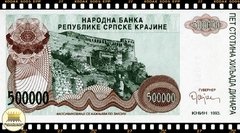.PR23a Croacia 500000 Dinara 1993 FE Emissão Regional da República Sérvia - Krajina