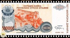 .PR24a Croacia 5000000 Dinara 1993 FE Emissão Regional da República Sérvia - Krajina - comprar online