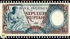 .P56 Indonesia 10 Rupiah 1958 FE - comprar online
