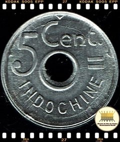 Km 27 Indochina Francesa 5 Cents 1943A XFC # Borda Sulcada e Cunho Quebrado # Rara ® - comprar online