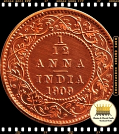 Km 498 India Britânica 1/12 Anna 1910 SOB/FC Escassa # Marcas de Quebra de Cunho (Filetes) © - comprar online