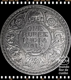 Km 524 India Britânica 1 Rupee 1919 (b) FC Prata ©
