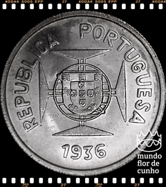 Km 23 India Portuguesa 1/2 Rupia 1936 XFC Prata Muito Escassa ©