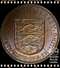Km 18 Jersey, Bailiado 1/12 Shilling 1937 MBC/SOB Escassa # George VI ©