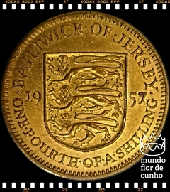 Km 22 Jersey, Bailiado 1/4 Shilling (3 Pence) 1957 XFC # Elizabeth II ©