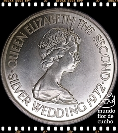 Km 37 Jersey, Bailiado 2 Pounds 1972 Prata Escassa # 25° Aniversário do Casamento da Rainha Elizabeth II ©
