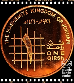 Km 56 Jordania 1 Quirsh (Piastre) AH 1416 (1996) XFC Proof Muito Escassa ©