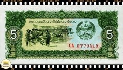 .P26r Laos 5 Kip ND(1979) FE Reposição (Série CA) Escassa na internet