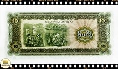 .P27r Laos 10 Kip ND(1979) FE Reposição (Série DA) Escassa na internet