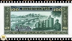 .P30a Laos 100 Kip ND(1979) FE - Mundo Flor de Cunho | Numismática