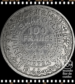 Km 52 Marrocos 100 Francs AH 1392 - 1953 SOB/FC Prata # Mohammed V © - comprar online