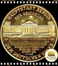 Alemanha Medalha Comemorativa do Reichstag Alemão em Berlim ND XFC Cobre Dourado ®