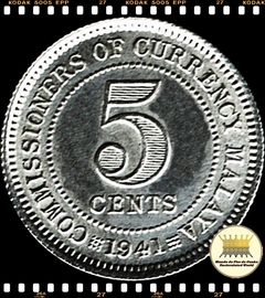 Km 3 Malaia 5 Cents 1941 FC Prata ®