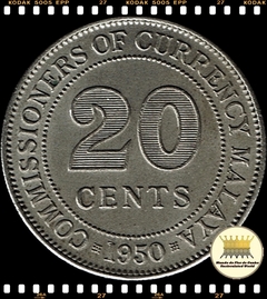 Km 9 Malaia 20 Cents 1950 FC ®