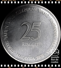 Km 14 Malásia 25 Ringgit 1976 XFC Prata Escassa # 25º Aniversário da Caixa de Previdência dos Empregados © - comprar online