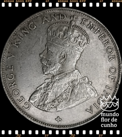 Km 35.1 Malaia Britânica 50 Cents 1921 MBC Prata # Rei George V ©
