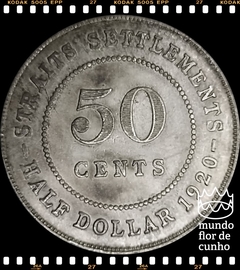 Km 35.1 Malaia Britânica 50 Cents 1921 MBC Prata # Rei George V © - comprar online