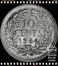Km 163 Holanda 10 Cents 1944 (P) SOB Prata ©
