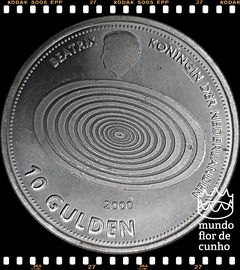 Km 228 Holanda 10 Gulden 1999 XFC Proof Prata Muito Escassa # Virada do Milênio ©