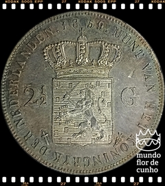 Km 82 Holanda 2 1/2 Gulden 1859 Sword SOB Prata Com Pátina Escassa © na internet