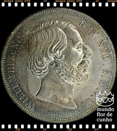 Km 82 Holanda 2 1/2 Gulden 1859 Sword SOB Prata Com Pátina Escassa ©