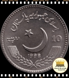 Km 61 Paquistão 10 Rupees 1998 Muito Escassa Somente 100.000 Moedas Cunhadas # 25º Aniversário do Senado © - comprar online