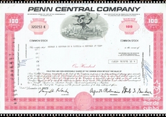 Certificado de Ação da Penn Central Company 1973 - Estados Unidos da América