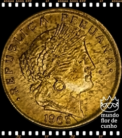 Km 223.2 Peru 5 Centavos 1965 # Marcas de Quebra de cunho ao redor da cabeça ©