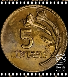 Km 244.1 Peru 5 Centavos 1968 # Flor da Árvore Cinchona ©